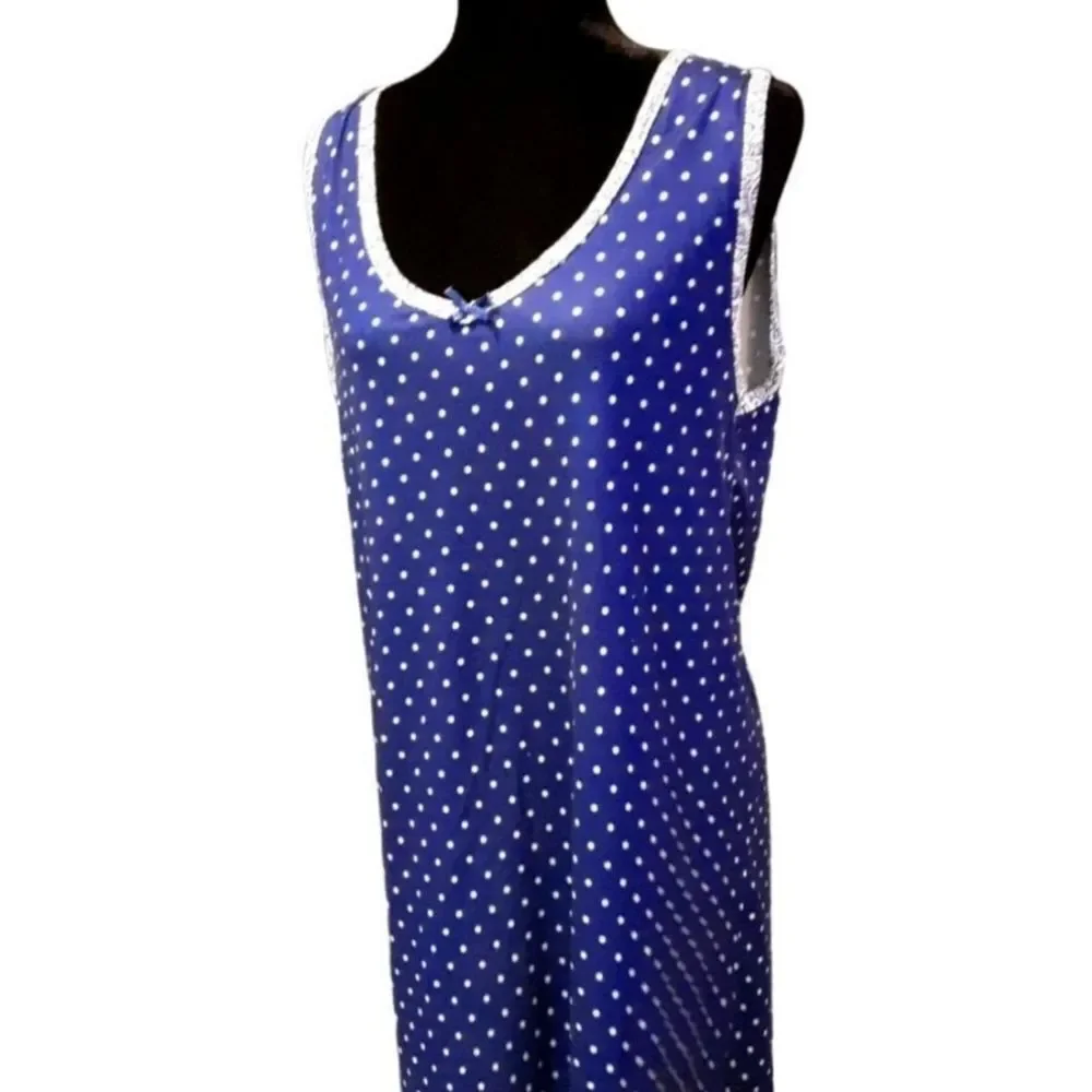 Sag Harbor Chemise and Robe Set‎ Paisley and Polka Dot sz L